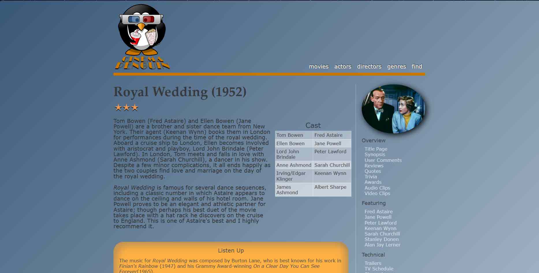An image of the Cinema Penguin website